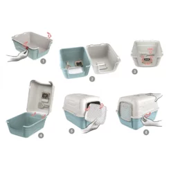 Κλειστή τουαλέτα γάτας Georplast RotoToilet 52x40x40hcm Μπλε -Προμήθειες Για Κατοικίδια Κατάστημα πωλήσεων 10588 instruction 1000x1000w