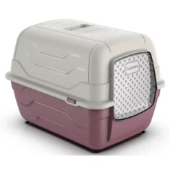 Κλειστή τουαλέτα γάτας Georplast RotoToilet 52x40x40hcm Μπεζ -Προμήθειες Για Κατοικίδια Κατάστημα πωλήσεων 10588 pink front 1000x1000w 1