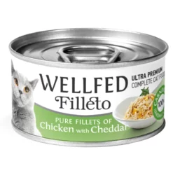 Υγρή τροφή Γάτας Wellfed Cat Filleto Pure Chicken And Cheddar 70gr (12τμχ)