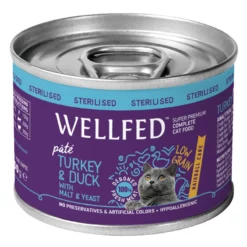 Wellfed Cat για Στειρωμένες Γαλοπούλα και Πάπια Hairball Care 200gr 12τμχ