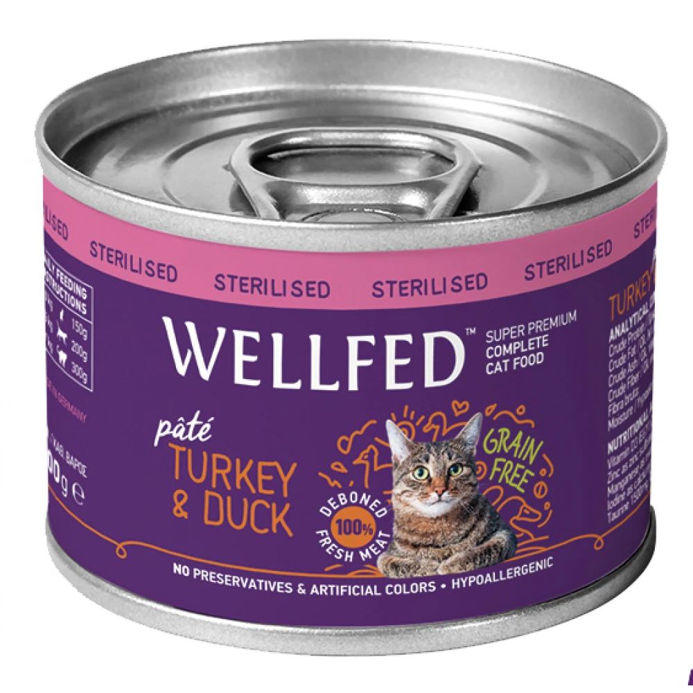 Wellfed Cat για Στειρωμένες Γαλοπούλα και Πάπια 200gr X 12τμχ 4 Wellfed Cat για Στειρωμένες Γαλοπούλα και Πάπια 200gr X 12τμχ - Image 2