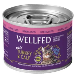 Wellfed Cat για Στειρωμένες Γαλοπούλα και Μοσχαράκι 200gr 12τμχ