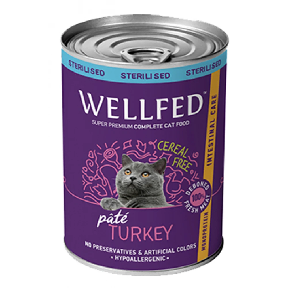 Wellfed Cat για Στειρωμένες Γαλοπούλα Intestinal Care 400gr 6τμχ 4 Wellfed Cat για Στειρωμένες Γαλοπούλα Intestinal Care 400gr 6τμχ - Image 2