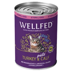 Wellfed Cat για Στειρωμένες Γαλοπούλα και Μοσχαράκι 400gr 6τμχ