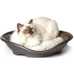 Πλαστικό Κρεβάτι με Στρωματάκι Bama Pasha Anthracite (Ανθρακί) 48x46x11cm