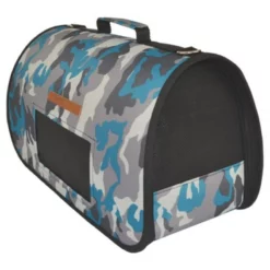 Τσάντα Μεταφοράς Σκύλου ή Γάτας Woofmoda Με Παράθυρο Military Μπλε Αδιάβροχη 48x20x30cm