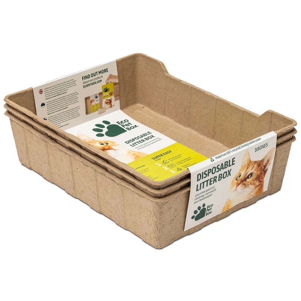 Eco Pet Box βιοδιασπώμενες λεκάνες Γάτας μιας χρήσης 44x34x12cm Σετ 3τμχ 4 Eco Pet Box βιοδιασπώμενες λεκάνες Γάτας μιας χρήσης 44x34x12cm Σετ 3τμχ - Image 2