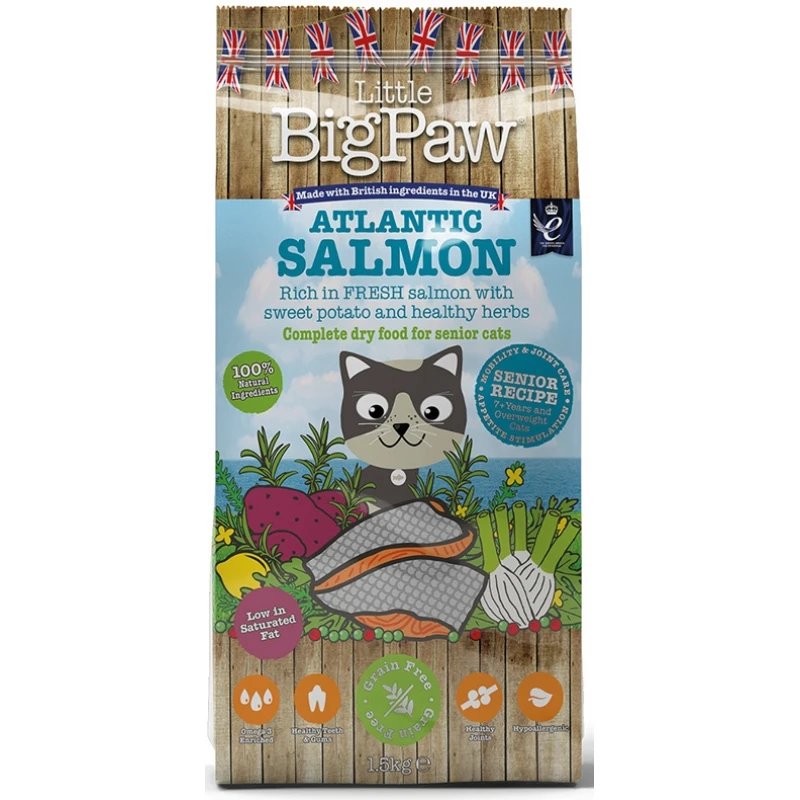 Ξηρά Τροφή Γάτας Little Big Paw Salmon Senior 1,5kg 3 Ξηρά Τροφή Γάτας Little Big Paw Salmon Senior 1,5kg