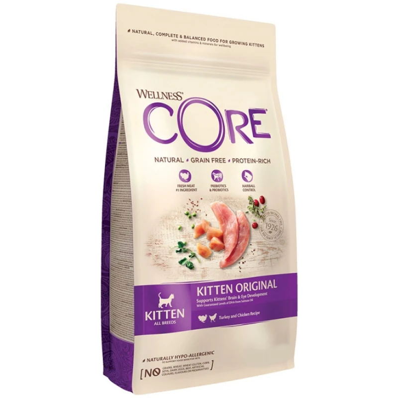 Wellness Core Cat Kitten Γαλοπούλα Κοτόπουλο 1.75kg + Δώρο 300gr 3 Wellness Core Cat Kitten Γαλοπούλα Κοτόπουλο 1.75kg + Δώρο 300gr