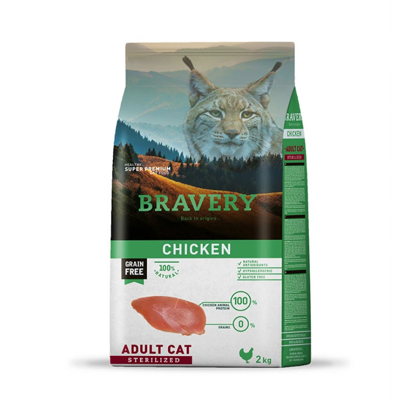 Bravery Grain Free Cat Adult Sterilized Chicken 2kg 3 Bravery Grain Free Cat Adult Sterilized Chicken 2kg