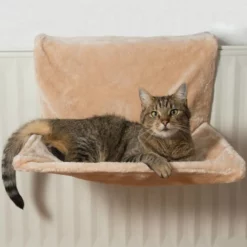 OEM Κρεβατάκι Γάτας Κρεμαστό Λούτρινο 45x40cm Μπεζ
