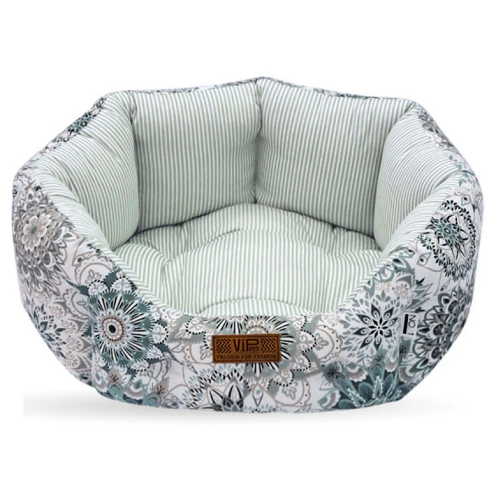 Κρεβατάκι Σκύλου και Γάτας V.I.Pets Royal Λουλούδια Φυστικί - Μπεζ & Ριγέ Φυστικί 50x50cm 4 Κρεβατάκι Σκύλου και Γάτας V.I.Pets Royal Λουλούδια Φυστικί - Μπεζ & Ριγέ Φυστικί 50x50cm - Image 2