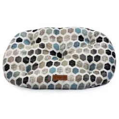 Μαξιλάρι Οβάλ Πουφ Σκύλου και Γάτας V.I.Pets Chill Κυψέλες Πετρόλ Μπεζ 102x65cm