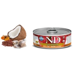 N&D Cat Quinoa Skin & Coat Herring Wet Food 80gr (12τμχ)