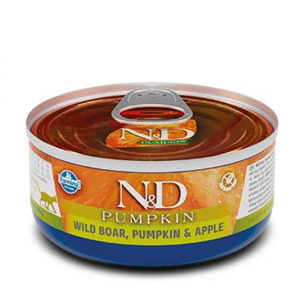 N&D Cat Pumpkin Boar & Apple Wet Food 70gr 12τμχ 3 N&D Cat Pumpkin Boar & Apple Wet Food 70gr 12τμχ - Image 2