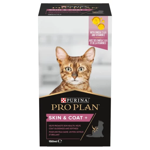 Purina Pro Plan Cat Skin & Coat + Συμπλήρωμα Διατροφής Γάτας για Δέρμα και Τρίχωμα σε Έλαιο 150ml -Προμήθειες Για Κατοικίδια Κατάστημα πωλήσεων purina pro plan cat skin and coat sympliroma diatrofis gatas gia derma kai trichoma se elaio 150ml petshop88 1 800x800 1