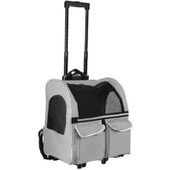 OEM Τρόλλει Τσάντα Μεταφοράς Σκύλου ή Γάτας 45x34x46cm Γκρι
