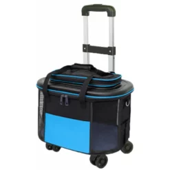 Τρόλλει Βαλιτσάκι Μεταφοράς Σκύλου ή Γάτας Denik με Δίχτυ Μπλε 45x30x33cm