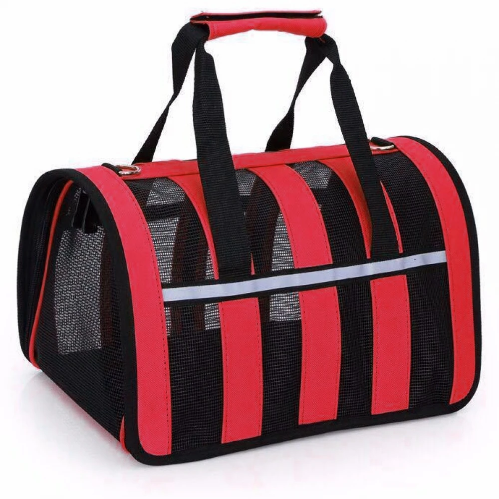 OEM Τσάντα Μεταφοράς Ταξιδιού Σκύλου ή Γάτας με Δίχτυ Κόκκινη 50x28x27cm 4 OEM Τσάντα Μεταφοράς Ταξιδιού Σκύλου ή Γάτας με Δίχτυ Κόκκινη 50x28x27cm - Image 2