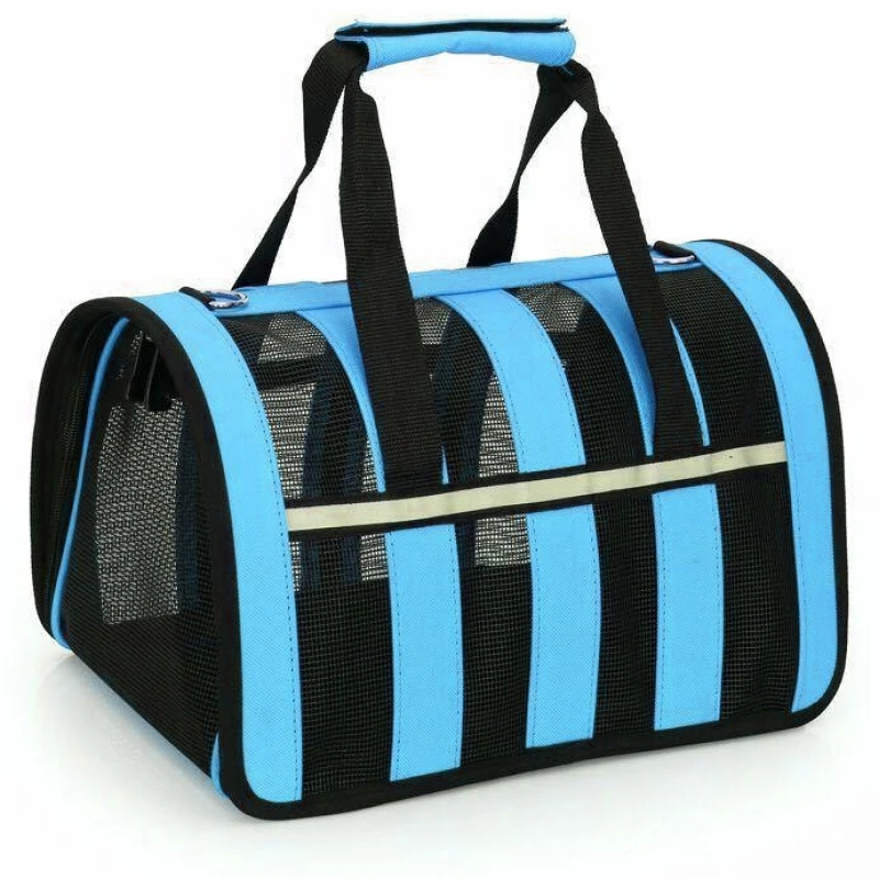 OEM Τσάντα Μεταφοράς Ταξιδιού Σκύλου ή Γάτας με Δίχτυ Μπλε 50x28x27cm 3 OEM Τσάντα Μεταφοράς Ταξιδιού Σκύλου ή Γάτας με Δίχτυ Μπλε 50x28x27cm
