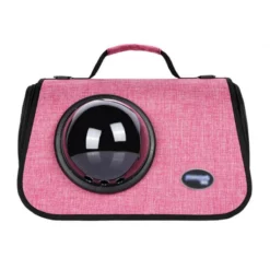 Τσάντα Ώμου Μεταφοράς Γάτας Denik Pets με Θόλο Ροζ 41x20x27cm