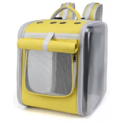 Τσάντα Πλάτης Μεταφοράς Κατοικιδίου Denik Pets Foldable Mesh Κίτρινη 32x34x40cm