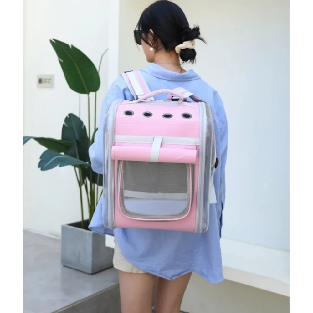 Τσάντα Πλάτης Μεταφοράς Κατοικιδίου Denik Pets Foldable Mesh Ροζ 32x34x40cm 5 Τσάντα Πλάτης Μεταφοράς Κατοικιδίου Denik Pets Foldable Mesh Ροζ 32x34x40cm - Image 3