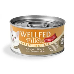 Υγρή τροφή Γάτας Wellfed Cat Filleto Meze Adult Intestinal Chicken & Brown Rice 70gr 12τμχ